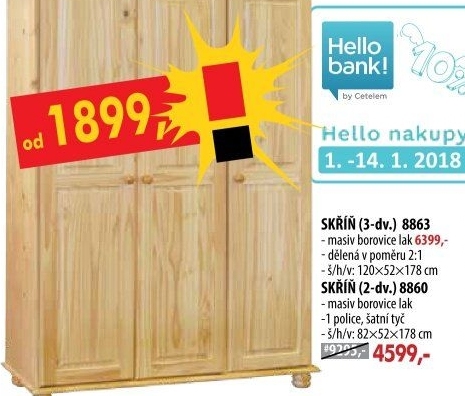 Skříň 3dveřová 8863 lakovaná