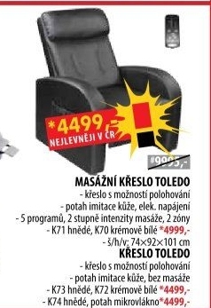 Masážní křeslo TOLEDO hnědé K71