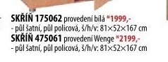 Skříň 2dveřová 175062 bílá