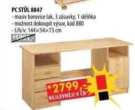 PC stůl 8847 lakovaný