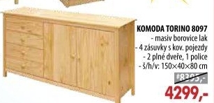Komoda 2 dveře + 4 zásuvky TORINO