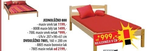 Jednolůžko 800 lakované