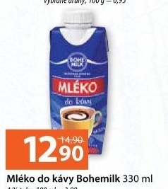 Mléko do kávy 4% Bohemilk