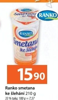 Smetana ke šlehání Ranko 33%
