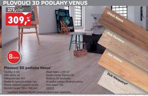 Plovoucí podlaha Venus ořech Athena