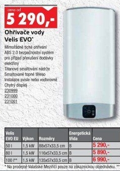 Ohřívač vody Velis Evo Ariston