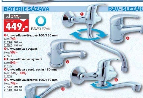 Umyvadlová baterie Sázava Ravslezák