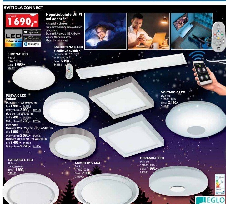 LED stropní svítidlo Connect Giron Eglo