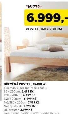 Dřevěná postel CAROLA