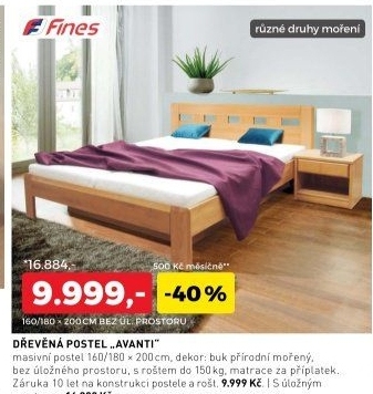 Dřevěná postel AVANTI
