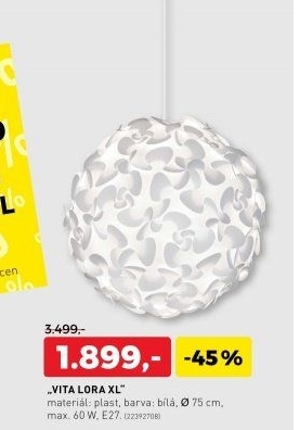 Závěsné svítidlo VITA Lora XL