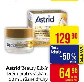 Krém pleťový hydratační proti vráskám Beauty Elixir Astrid