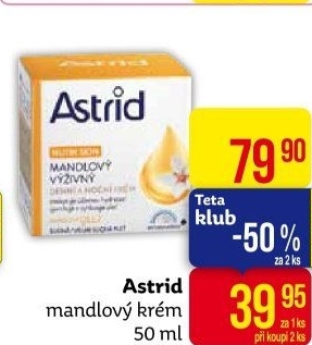 Pleťový krém výživný mandlový Nutri Skin Astrid
