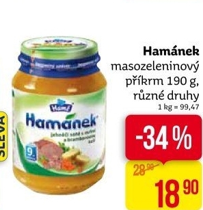 Příkrm masozeleninový Hamánek