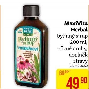 Doplněk stravy Sirup bylinný Herbal MaxiVita