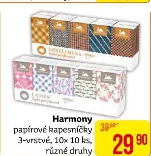 Papírové kapesníčky 3vrstvé Harmony