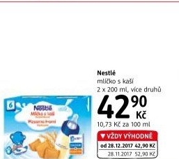 Mlíčko s kaší Nestlé