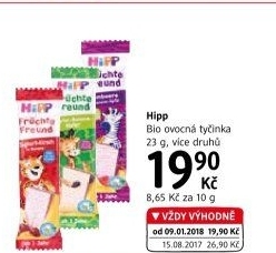 Ovocná tyčinka pro děti Bio HiPP