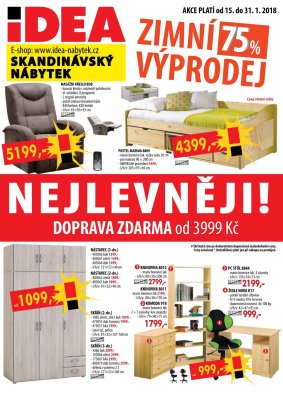 akční leták IDEA nábytek 15.1.2018-31.1.2018