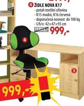 Židle NOVA modrá K15