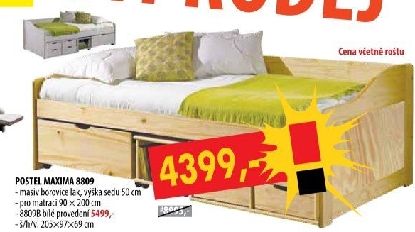 Jednolůžko se zásuvkami MAXIMA