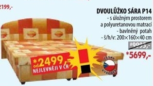 Dvoulůžko SÁRA s úložným prostorem