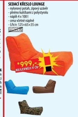 Sedací křeslo LOUNGE oranžové V4