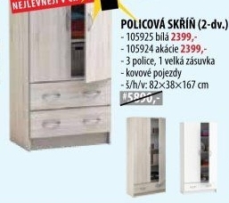 Skříň policová bílá