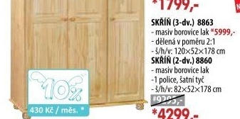 Skříň 3dveřová 8863 lakovaná