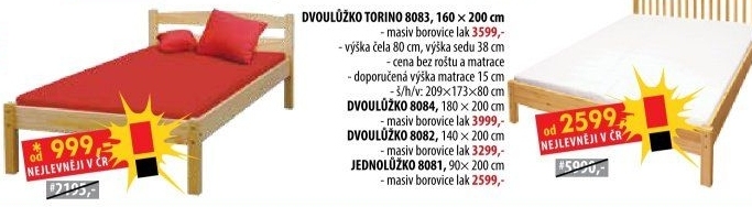 Dvoulůžko TORINO 160x200