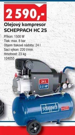 Olejový kompresor Scheppach HC 25