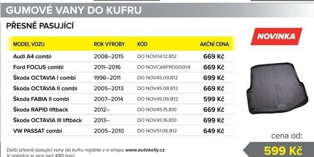 Gumová vana do kufru AUDI A4 COMBI