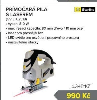 Přímočará pila s laserem Starline