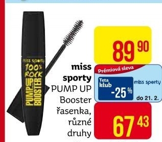 Řasenka Pump Up Booster Miss Sporty