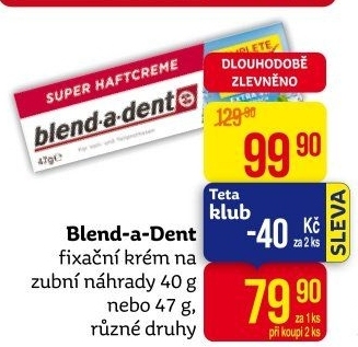 Fixační krém na zubní protézu Blend-a-dent