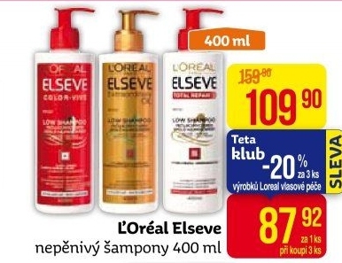 Šampon nepěnivý Low Elséve L'Oréal