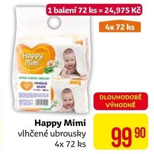 Vlhčené ubrousky dětské Happy Mimi