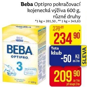 Mléčná výživa Beba Optipro Nestlé