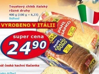 Italský toustový chléb Pan di Casa