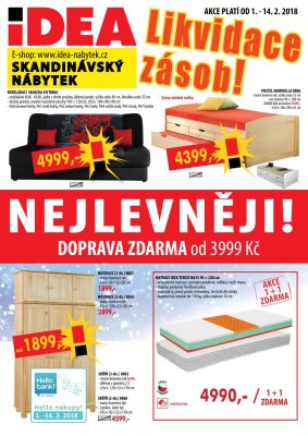 akční leták IDEA nábytek 1.2.2018-14.2.2018