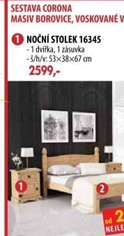 Noční stolek CORONA vosk 16345