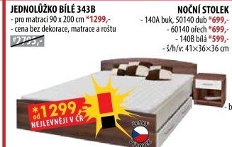 Jednolůžko 343 buk 90x200