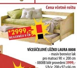 Jednolůžko s přistýlkou LAURA