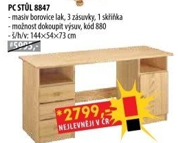 PC stůl 8847 lakovaný