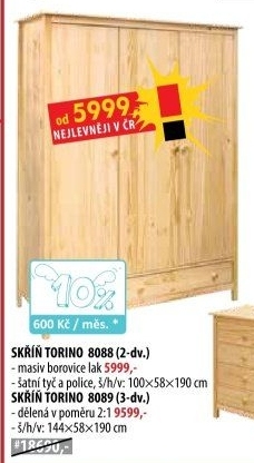 Skříň 2dveřová TORINO 8088
