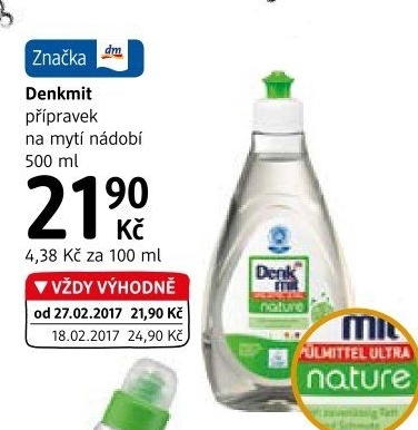 Prostředek na nádobí nature Denkmit
