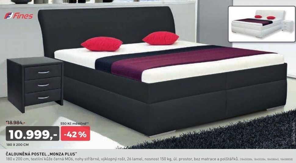 Čalouněná postel MONZA PLUS 2XL