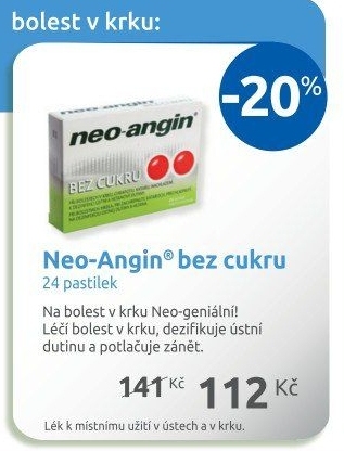 Pastilky proti bolesti v krku Neo Angin
