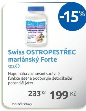 Doplněk stravy Ostropestřec mariánský Forte Swiss