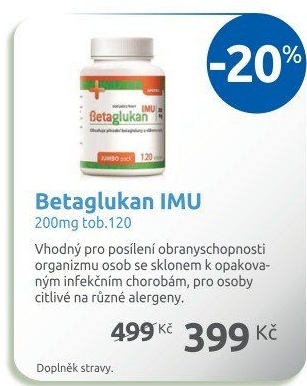 Doplněk stravy Betaglukan IMU Apotex